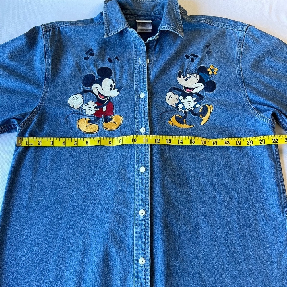*FIRM PRICE* Vintage 90’s Disney Store Micky and Minnie Dancing Denim Shirt - Picture 5 of 11